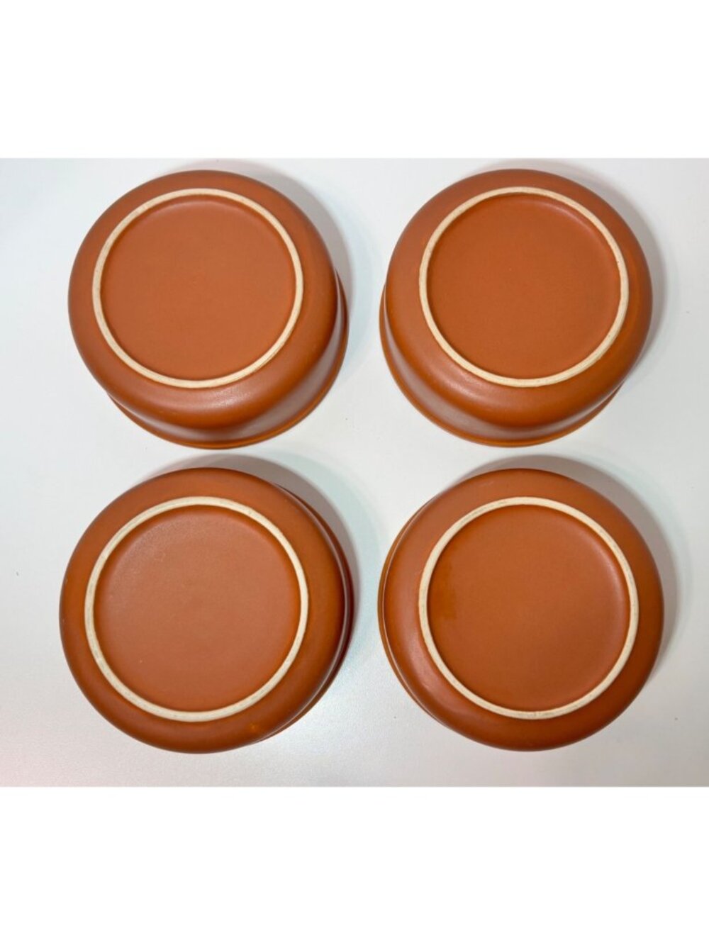 TERRACOTTA BLUE GLAZED INTERIOR OVEN-SAFE BOWLS Lot of 4 - Picture 3 of 6